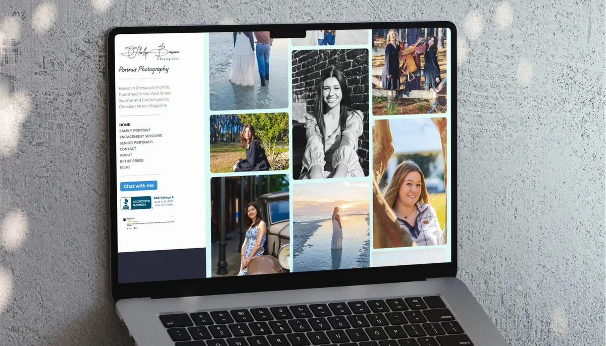 ShelleyB Photography portfolio gallery built by Flow Web Designs