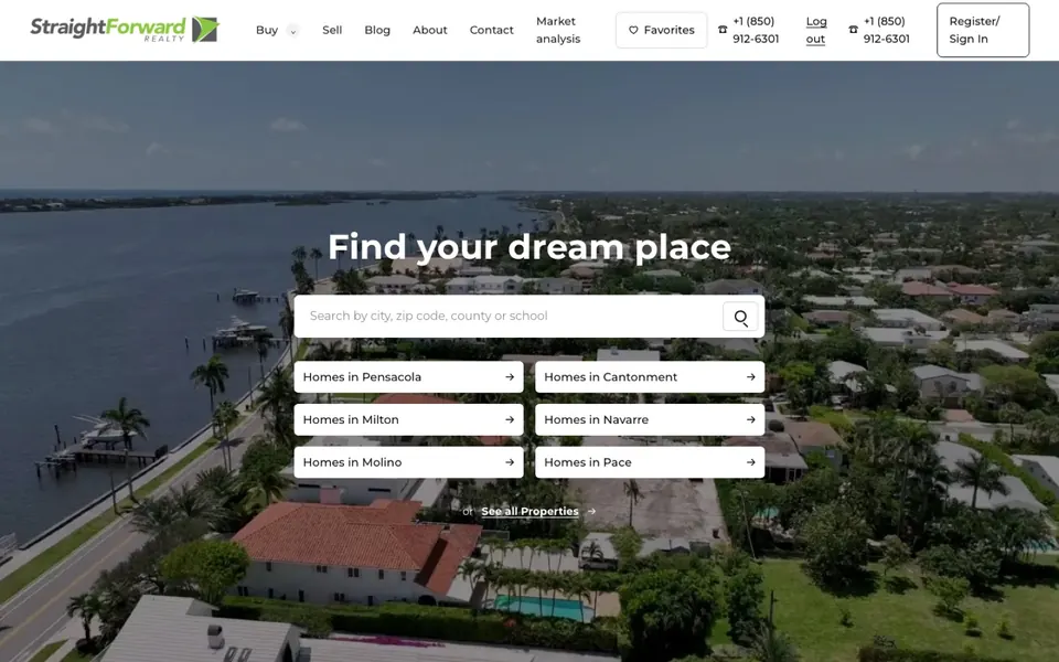 Straight Forward Realty website built by Flow Web Designs